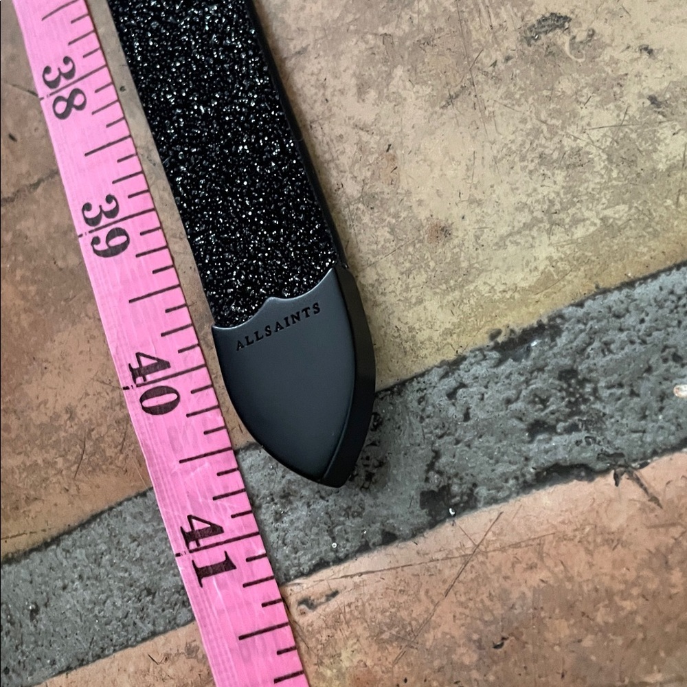 AllSaints Luna Sparkle Skinny Leather Black Western Belt Size Medium NWOT - Picture 9 of 16